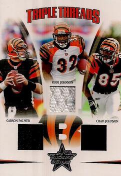 2005 Leaf Rookies & Stars - Triple Threads #TT-3 Carson Palmer / Chad Johnson / Rudi Johnson Front