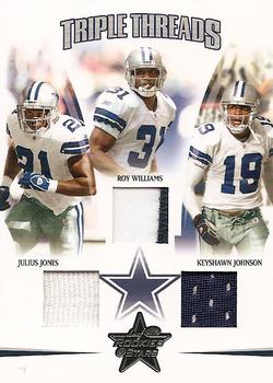 2005 Leaf Rookies & Stars - Triple Threads #TT-4 Julius Jones / Roy Williams / Keyshawn Johnson Front