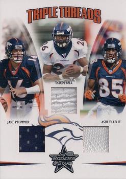 2005 Leaf Rookies & Stars - Triple Threads #TT-5 Jake Plummer / Tatum Bell / Ashley Lelie Front