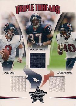 2005 Leaf Rookies & Stars - Triple Threads #TT-8 David Carr / Domanick Davis / Andre Johnson Front