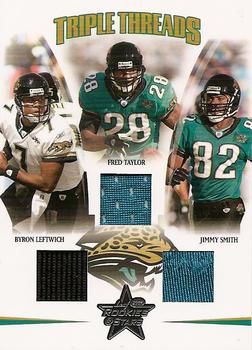 2005 Leaf Rookies & Stars - Triple Threads #TT-10 Byron Leftwich / Fred Taylor / Jimmy Smith Front