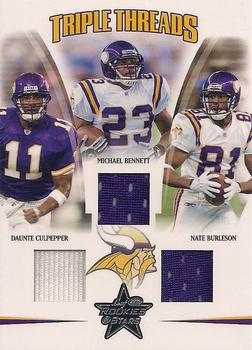 2005 Leaf Rookies & Stars - Triple Threads #TT-12 Daunte Culpepper / Michael Bennett / Nate Burleson Front