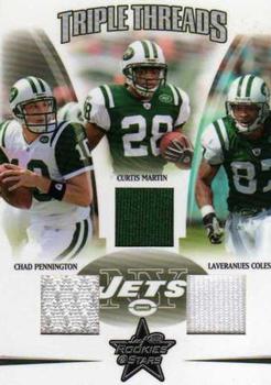 2005 Leaf Rookies & Stars - Triple Threads #TT-16 Chad Pennington / Curtis Martin / Laveranues Coles Front