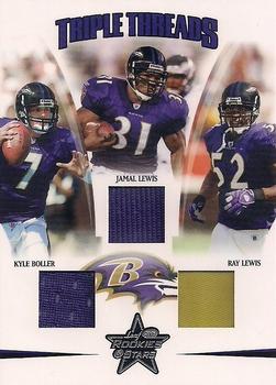 2005 Leaf Rookies & Stars - Triple Threads #TT-25 Kyle Boller / Jamal Lewis / Ray Lewis Front