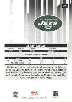 2005 Leaf Rookies & Stars Longevity - Emerald #151 Kerry Rhodes Back