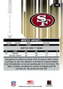 2005 Leaf Rookies & Stars Longevity - Emerald #184 Marcus Maxwell Back