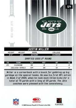 2005 Leaf Rookies & Stars Longevity - Gold #124 Justin Miller Back