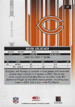 2005 Leaf Rookies & Stars Longevity - Materials Sapphire #17 Brian Urlacher Back