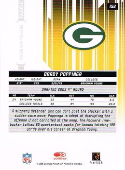 2005 Leaf Rookies & Stars Longevity - Ruby #152 Brady Poppinga Back