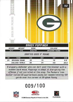 2005 Leaf Rookies & Stars - Longevity True Green #152 Brady Poppinga Back