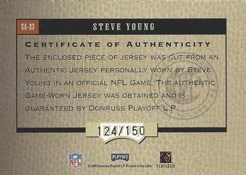 2005 Playoff Absolute Memorabilia - Canton Absolutes Jersey Bronze #CA-23 Steve Young Back