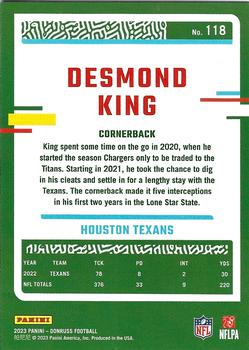 2023 Donruss - Season Stat Line #118 Desmond King Back