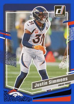 2023 Donruss - Press Proof Blue #91 Justin Simmons Front