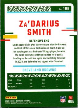 2023 Donruss - Press Proof Green #199 Za'Darius Smith Back