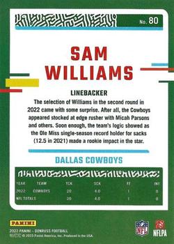 2023 Donruss - Press Proof Yellow #80 Sam Williams Back