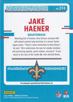 2023 Donruss - Rated Rookie Autographs #374 Jake Haener Back