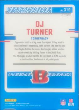 2023 Donruss - Optic Rated Rookie Preview Blue Scope Prizm #319 DJ Turner Back