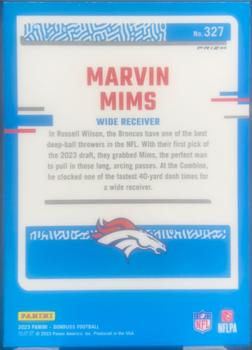 2023 Donruss - Optic Rated Rookie Preview Blue Scope Prizm #327 Marvin Mims Back