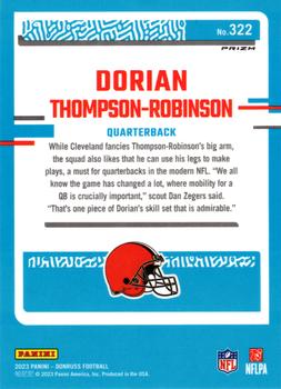 2023 Donruss - Optic Rated Rookie Preview Football Emoji Prizm #322 Dorian Thompson-Robinson Back