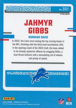 2023 Donruss - Optic Rated Rookie Preview Football Emoji Prizm #331 Jahmyr Gibbs Back