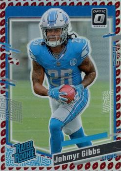2023 Donruss - Optic Rated Rookie Preview Football Emoji Prizm #331 Jahmyr Gibbs Front