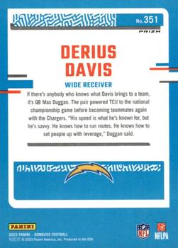 2023 Donruss - Optic Rated Rookie Preview Football Emoji Prizm #351 Derius Davis Back