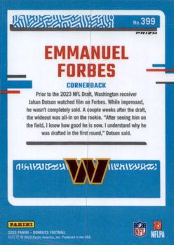 2023 Donruss - Optic Rated Rookie Preview Football Emoji Prizm #399 Emmanuel Forbes Back