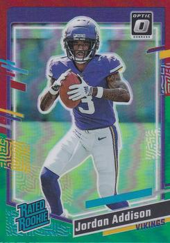 2023 Donruss - Optic Rated Rookie Preview Red & Green Prizm #368 Jordan Addison Front