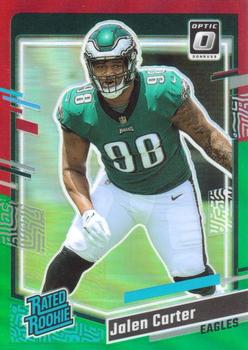 2023 Donruss - Optic Rated Rookie Preview Red & Green Prizm #381 Jalen Carter Front