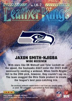 2023 Donruss - Leather Kings Autographs #LK-7 Jaxon Smith-Njigba Back