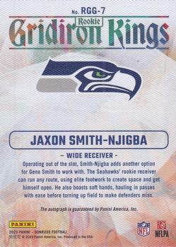 2023 Donruss - Rookie Gridiron Kings Autographs #RGK-7 Jaxon Smith-Njigba Back