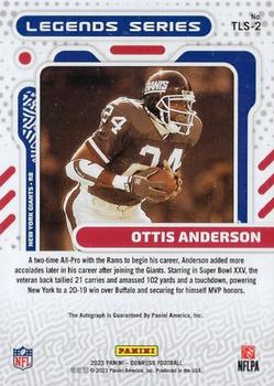 2023 Donruss - The Legends Series Autographs #TLS-2 Ottis Anderson Back