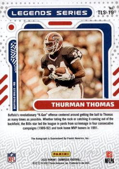 2023 Donruss - The Legends Series Autographs #TLS-19 Thurman Thomas Back