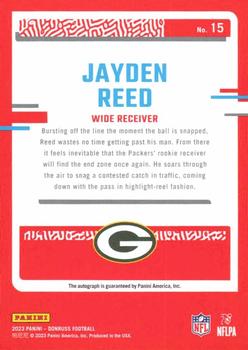 2023 Donruss - The Rookies Autographs #15 Jayden Reed Back