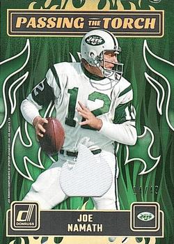 2023 Donruss - Passing the Torch Jersey Relics Prime #PTT-1 Joe Namath / Aaron Rodgers Front