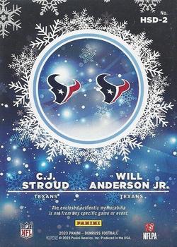 2023 Donruss - Rookie Holiday Sweater Dual Relics #HSD-2 C.J. Stroud / Will Anderson Jr. Back