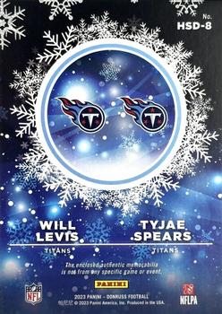 2023 Donruss - Rookie Holiday Sweater Dual Relics #HSD-8 Tyjae Spears / Will Levis Back