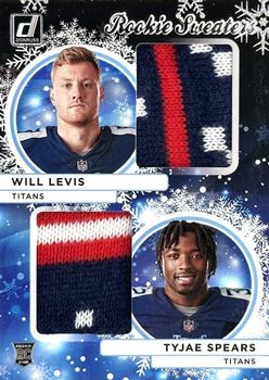 2023 Donruss - Rookie Holiday Sweater Dual Relics #HSD-8 Tyjae Spears / Will Levis Front