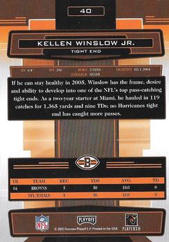 2005 Playoff Absolute Memorabilia - Retail #40 Kellen Winslow Jr. Back