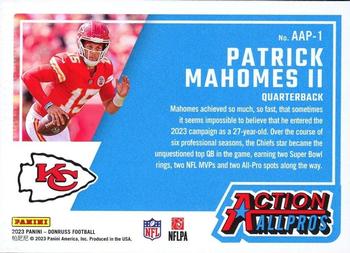 2023 Donruss - Action All-Pros #AAP-1 Patrick Mahomes II Back