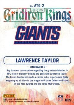 2023 Donruss - All-Time Gridiron Kings #ATG-2 Lawrence Taylor Back