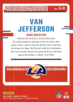 2023 Donruss - Highlights #H-VJ Van Jefferson Back