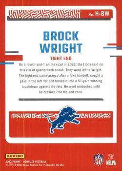 2023 Donruss - Highlights Holo #H-BW Brock Wright Back
