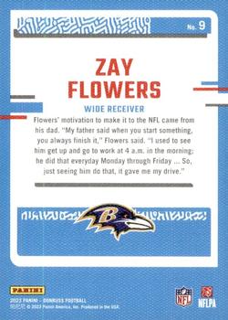 2023 Donruss - Rated Rookie Portrait #9 Zay Flowers Back