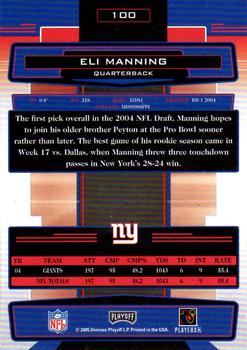 2005 Playoff Absolute Memorabilia - Spectrum Blue #100 Eli Manning Back