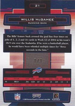 2005 Playoff Absolute Memorabilia - Spectrum Platinum #21 Willis McGahee Back