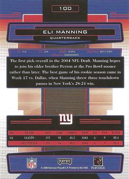 2005 Playoff Absolute Memorabilia - Spectrum Red #100 Eli Manning Back