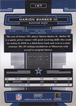 2005 Playoff Absolute Memorabilia - Spectrum Silver Autographs #167 Marion Barber Back