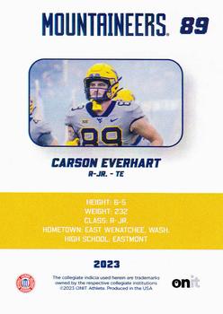 2023 ONIT Athlete West Virginia Mountaineers #NNO Carson Everhart Back