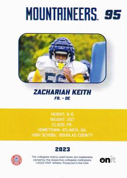 2023 ONIT Athlete West Virginia Mountaineers #NNO Zachariah Keith Back